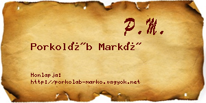 Porkoláb Markó névjegykártya